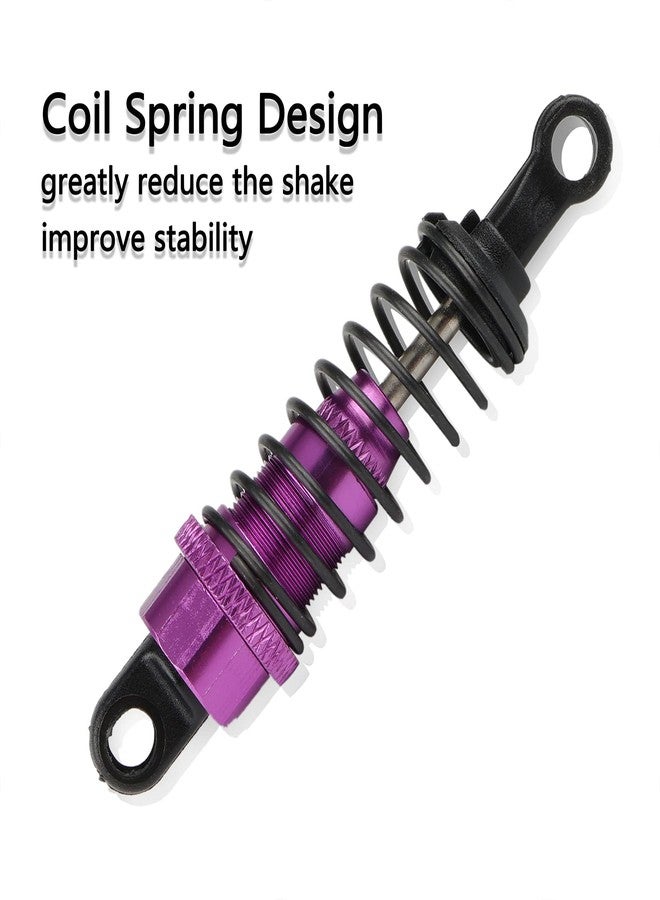 Rchobbytop 4PCS RC Shock Absorber Set Aluminum Shock Absorbers Assembled Damper Replacement A949-55 for WLtoys 1/18 RC Car A949 A959 A969 A979 K929 A959-B A969-B A979-B K929-B, RC Car Parts, Purple - Image 3